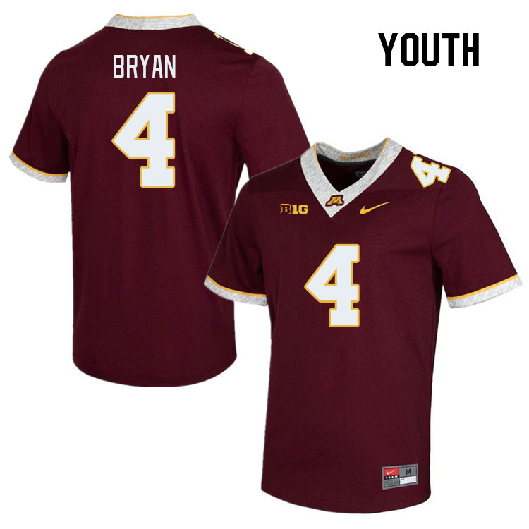 Youth #4 Za'Quan Bryan Minnesota Golden Gophers College Football Jerseys Stitched Sale-Maroon
